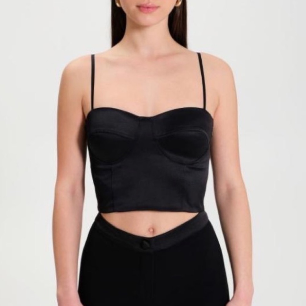 JASON WU Satin Corset‎ Bustier Top Size s small black